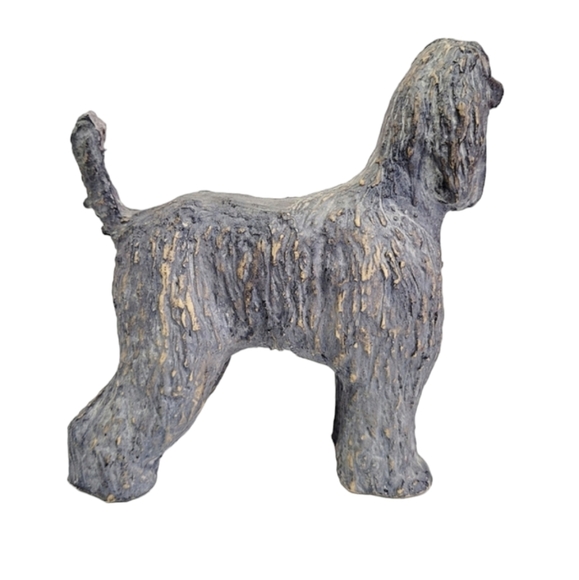 Vintage? Solid Clay Afganhound Dog Sculpture by Unknown Artist - Picture 5 of 11